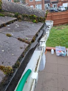 Free flowing gutters, free of moss and debris